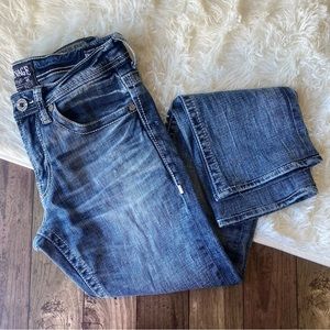 Men’s Salvage by Buckle Jeans Distressed Skinny Straight Leg Low Rise